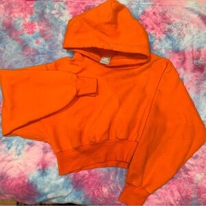 TNA Cozy AF - Bright Orange Cropped Hoodie